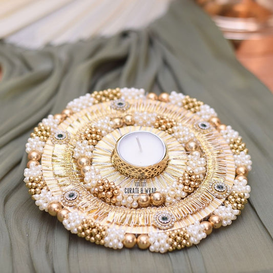 5 Inch Pearl and Stones Tea Light – premium, decorative, perfect for festive, personal, and corporate gifting in Dubai & UAE