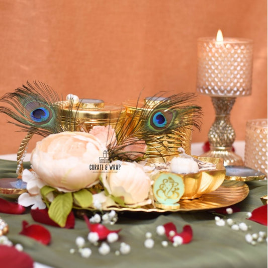 Agate Luxe Hamper with precious agate stone platter, 2 jars of dry fruits & chocolates, and a lotus soy wax candle – Curate and Wrap Dubai