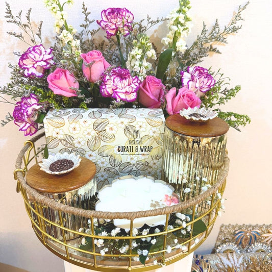 Fresh Flower Jute Tray – Diwali Gift Hamper