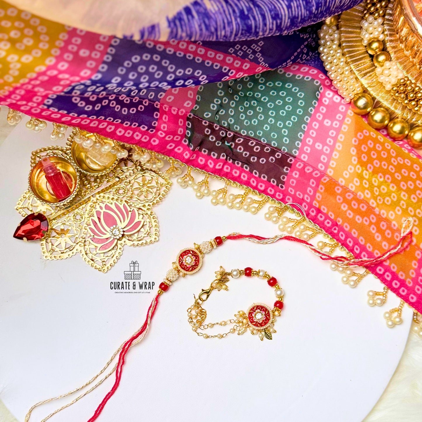 Product Code: BB002 - Red Kundan Meenakari Set