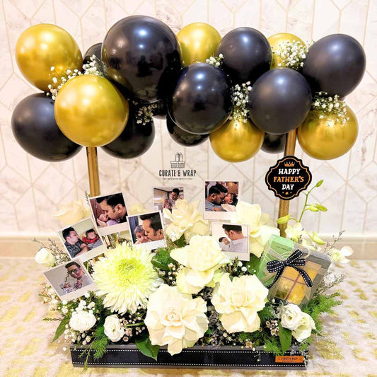 Father’s Day Fresh Flower & Balloon Hamper | Curate and Wrap UAE