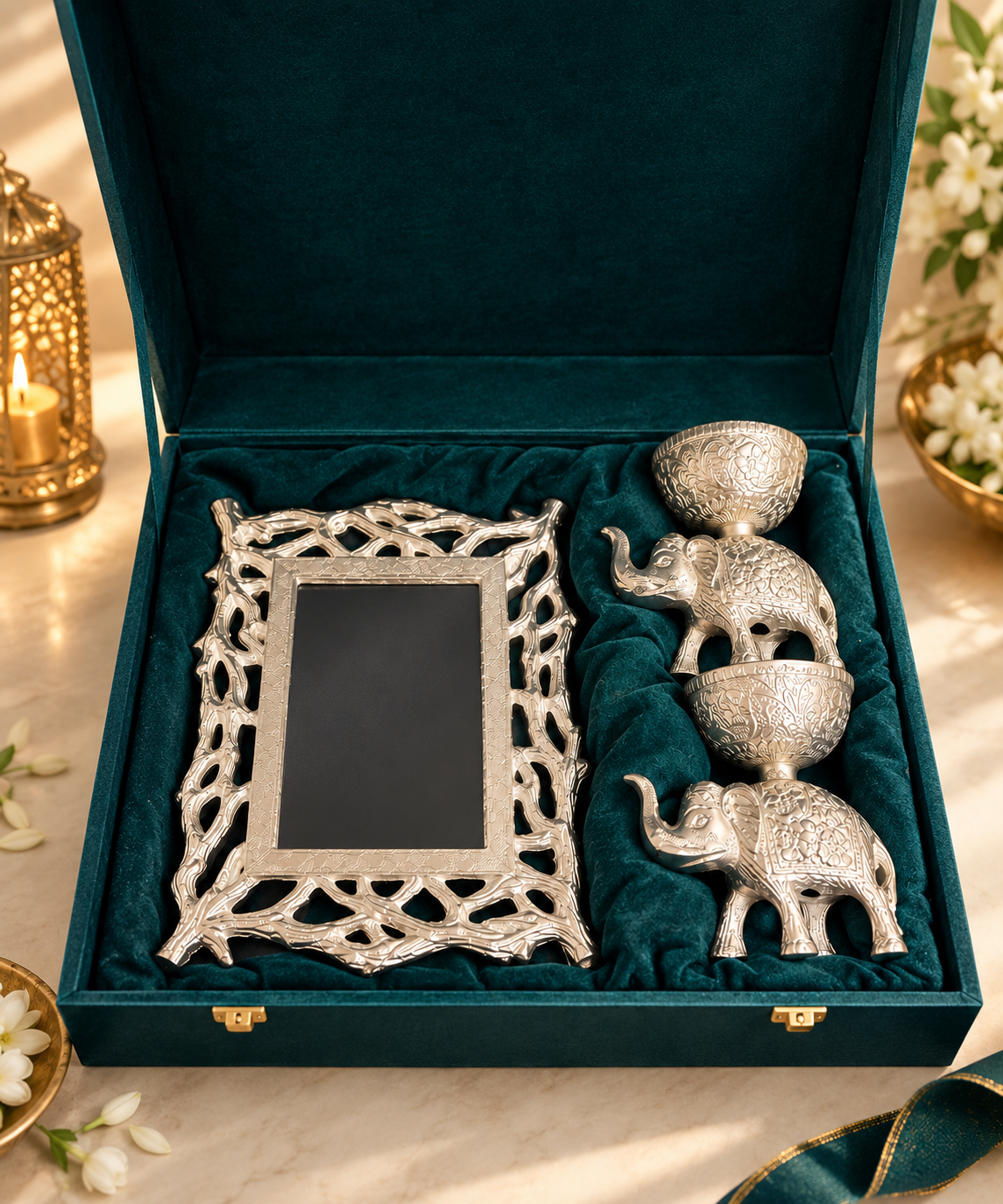 Shubh Aarambh · Luxury Hamper · Housewarming Gift · New Home Gift · Griha Pravesh Gift · Wedding Gift · New Beginning Gift · Corporate Gift · Elephant Urli · German Silver Gift · Luxury Gifting Dubai · UAE Gifting
