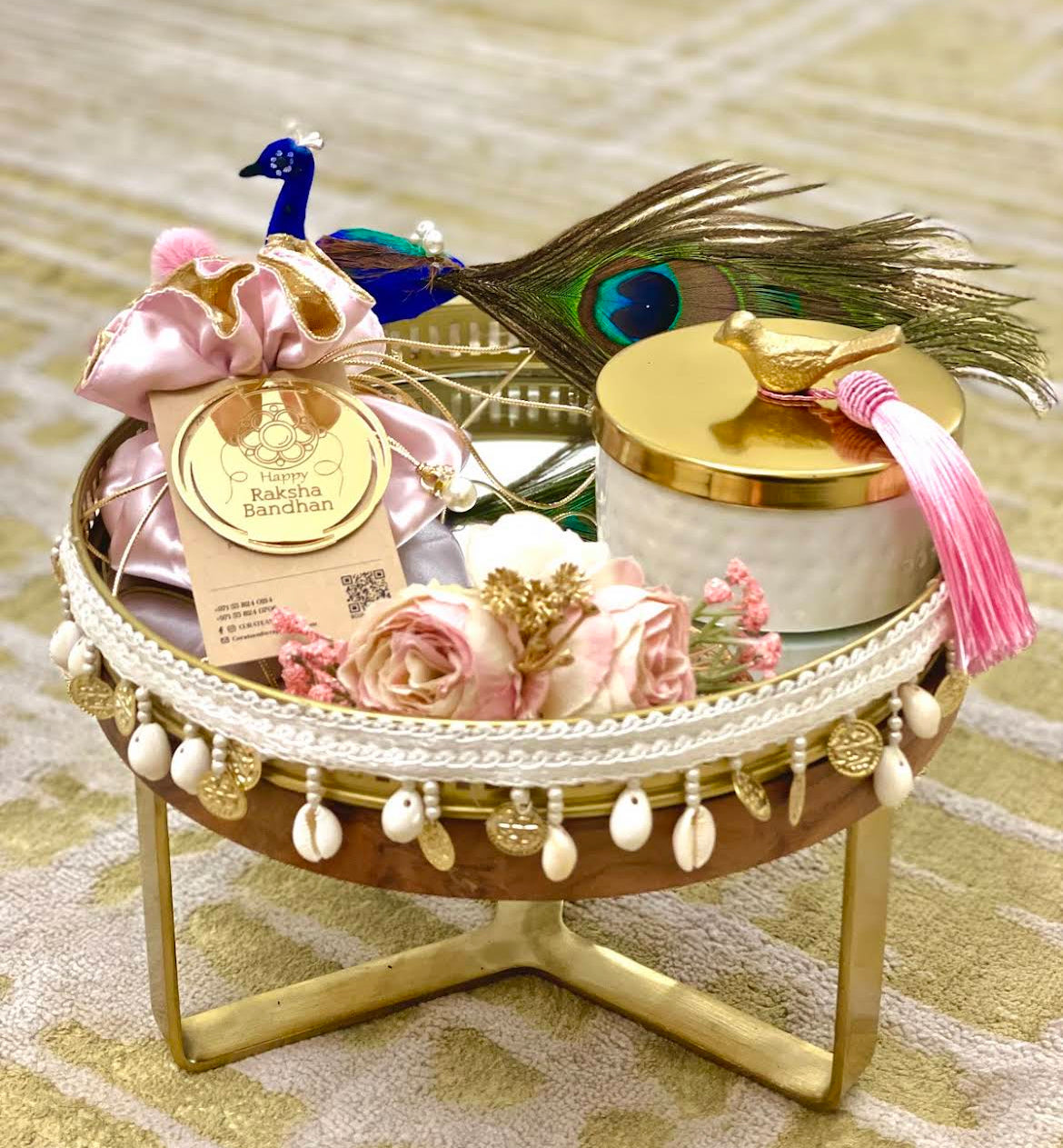 Product Code RH- 005 Peacock Rakhi Thali