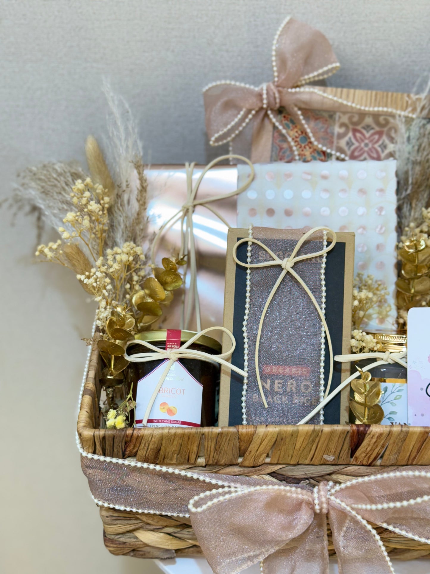 Luxury edible Mother's Day hamper with sweets and treats by Curate and Wrap Dubai
