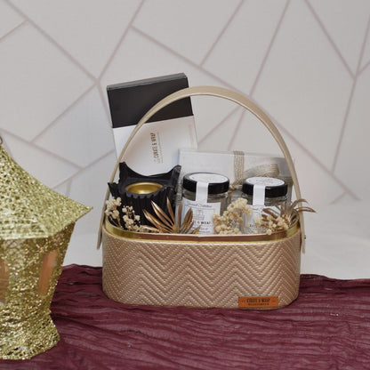 Festive Aura Basket (Olive Green & Golden) | Luxury Ramadan & Eid Gift Basket in Dubai
