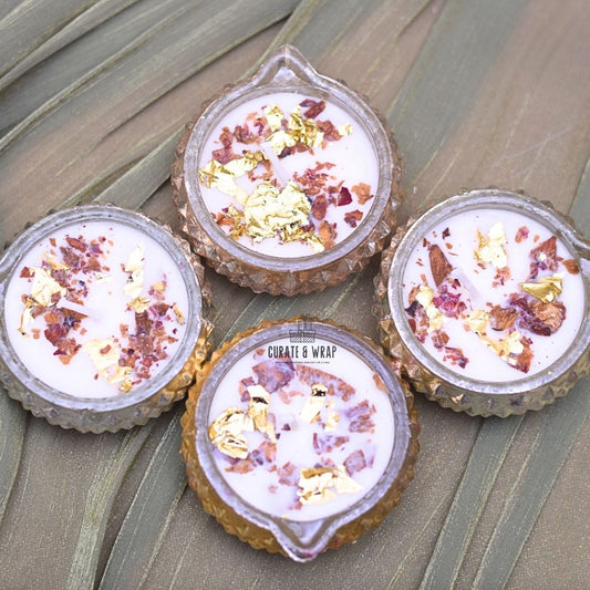 Soy Wax Glass Diya Candle – Eco-Friendly Luxury Gift Dubai by Curate and Wrap
