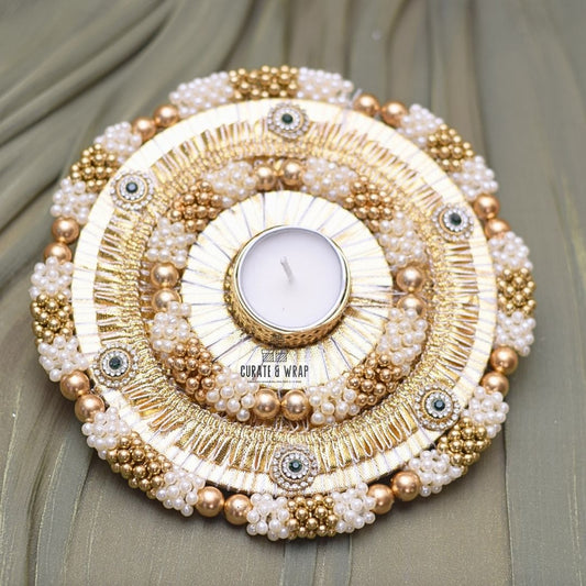 5 Inch Pearl and Stones Tea Light – premium, decorative, perfect for festive, personal, and corporate gifting in Dubai & UAE