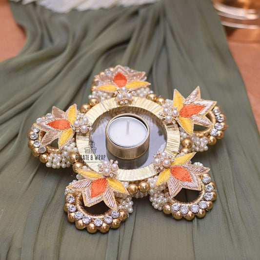 Handmade Acrylic Base Tea Light from Curate and Wrap – premium, decorative, perfect for festive, personal, and corporate gifting in Dubai & UAE