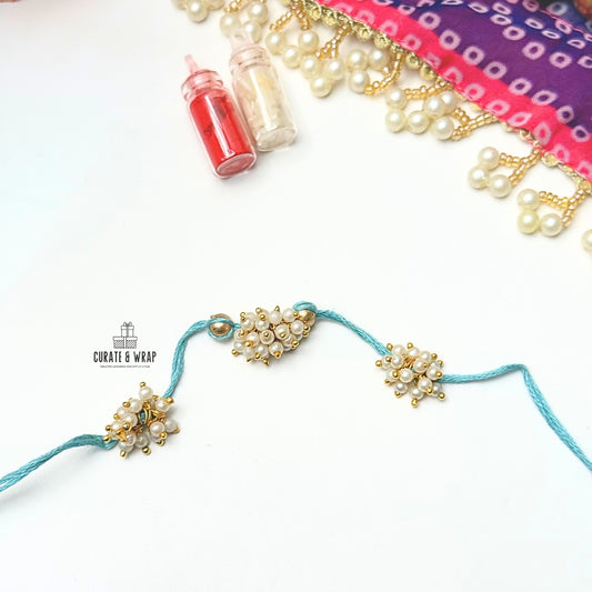 Product Code: S014 - Blue Pearl  Rakhi