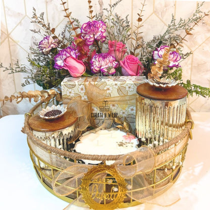 Fresh Flower Jute Tray – Diwali Gift Hamper