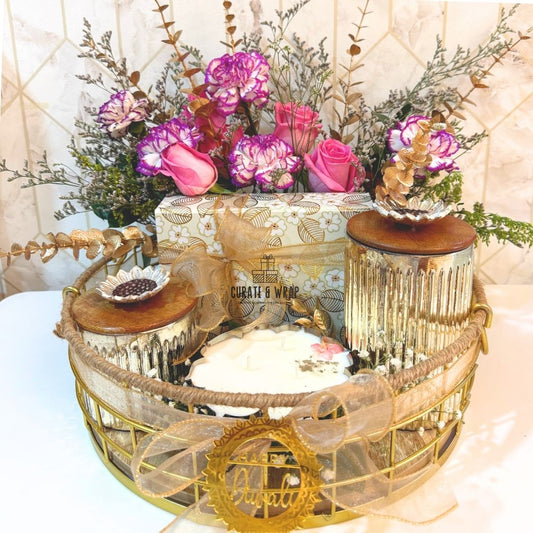 Fresh Flower Jute Tray – Diwali Gift Hamper