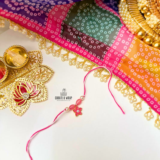 Product Code: K014 -  Pink Flower Rakhi