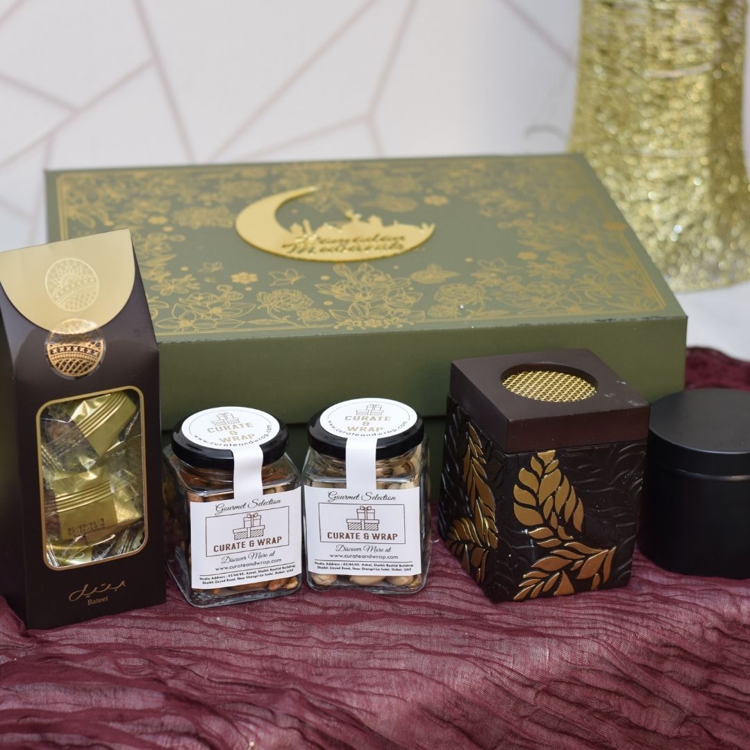 Golden Crescent Luxe Box – Large | Luxury Ramadan & Eid Gift Box in Dubai