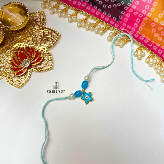 Product Code: K015 -  Blue Flower Rakhi