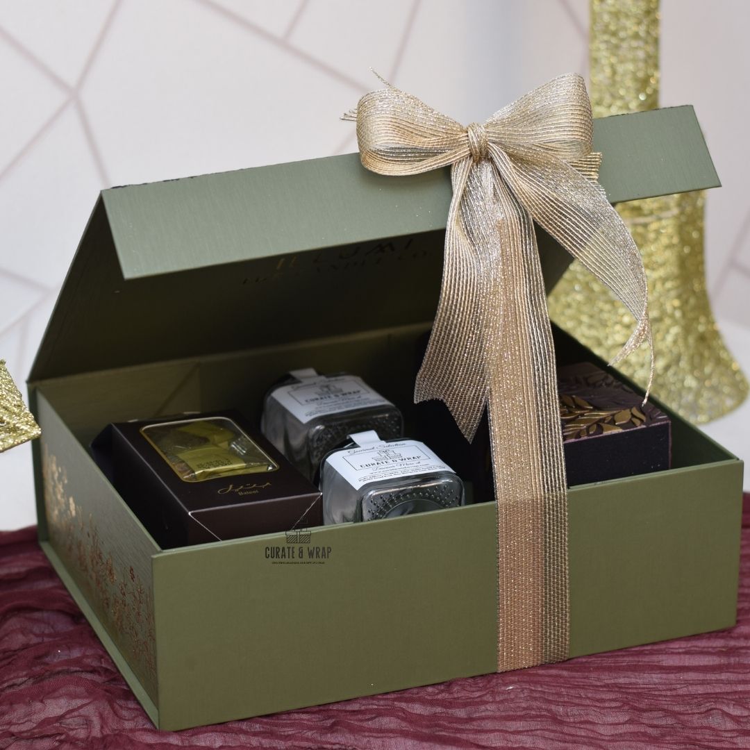 Golden Crescent Luxe Box – Large | Luxury Ramadan & Eid Gift Box in Dubai
