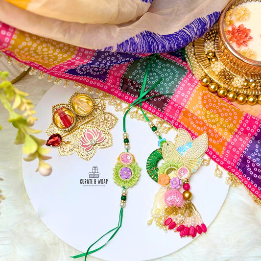 Product Code: BB008 - Crochet with Parrot Rakhi Set - Green