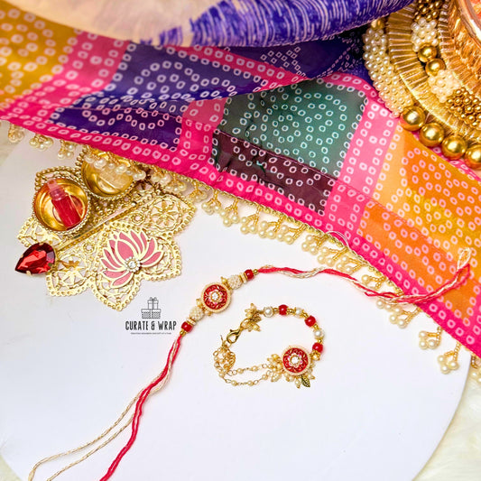 Product Code: BB002 - Red Kundan Meenakari Set