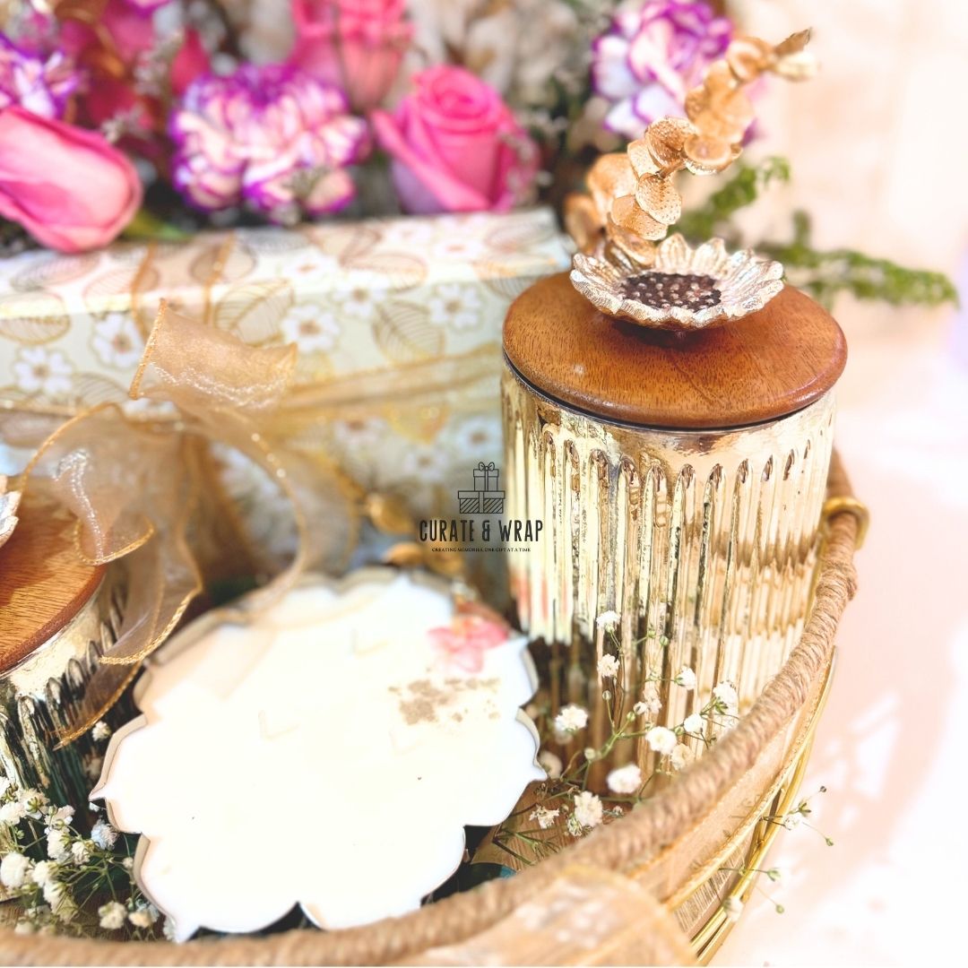 Fresh Flower Jute Tray – Diwali Gift Hamper
