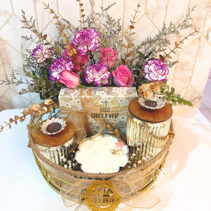 Fresh Flower Jute Tray – Diwali Gift Hamper
