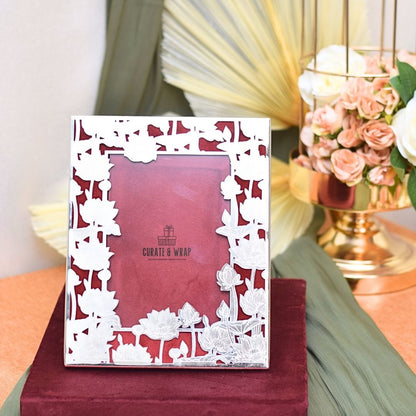 German Silver Photo Frame with Matching Suede Box – Luxury Gift by Curate and Wrap Dubai