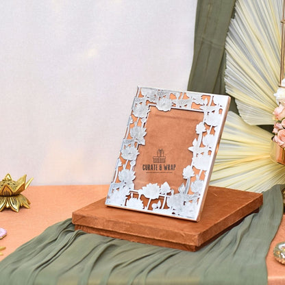 German Silver Photo Frame with Matching Suede Box – Luxury Gift by Curate and Wrap Dubai