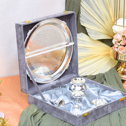 German Silver Pooja Thali Set – Luxury Diwali Gift by Curate and Wrap Dubai
