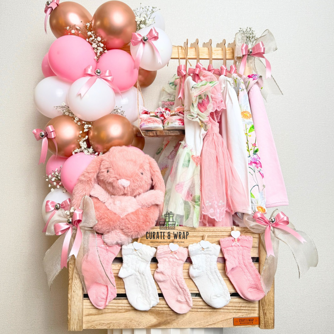  Luxury Baby Arrival Crate Hamper - Elegant baby gift hamper by Curate and Wrap, Dubai