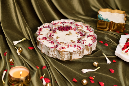 Luxury white and gold Urli candle for Diwali decor and gifting Dubai