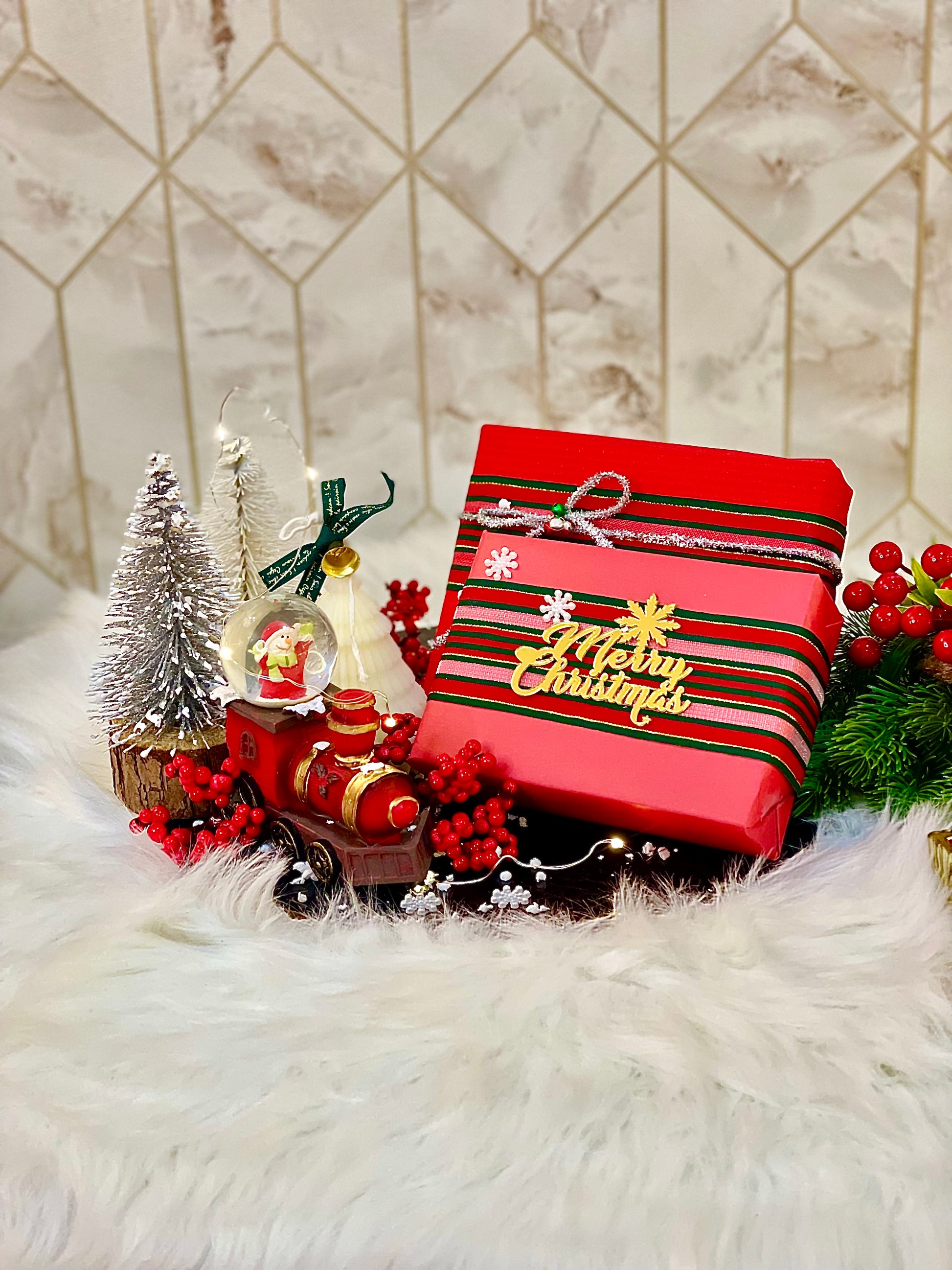 Elegant Christmas gift hamper with M&S chocolates Duba
