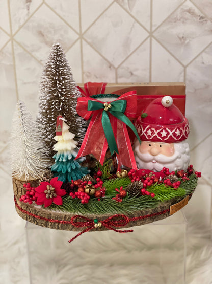 "Elegant Christmas gift box with M&S chocolates and decorations Dubai"