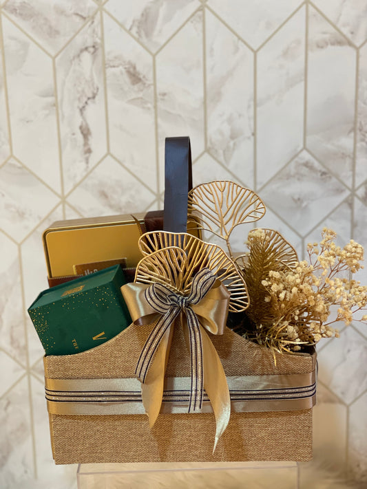 New Year hamper with gourmet truffles and tea cake UAE