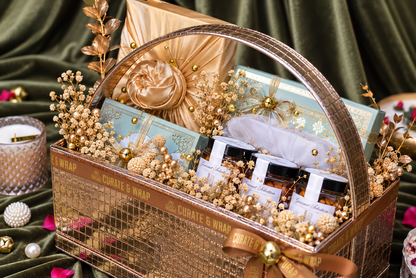 Luxe Basket Diwali Edit luxury gift hamper with gourmet nuts and sweets Dubai