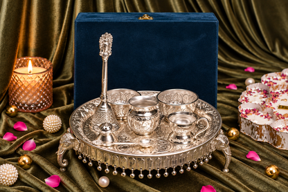 Maharaja German Silver Pooja Thali Set