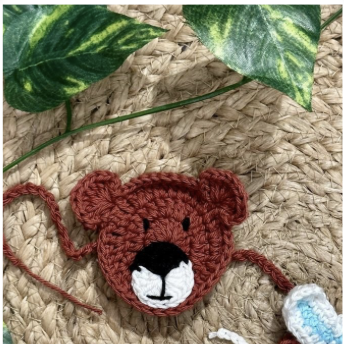 Product Code: K018-  Brown Bear Crochet Rakhi