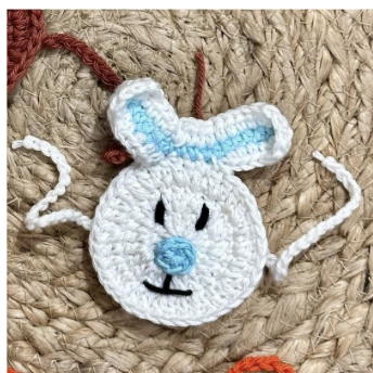 Product Code: K019-  White Bunny Crochet  Rakhi