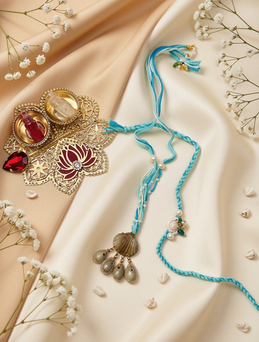 Sea Shell Cowrie Rakhi Set | Raksha Bandhan UAE