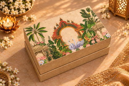 The Royal Garden Box Diwali hamper with two premium gourmet nut jars in Dubai
